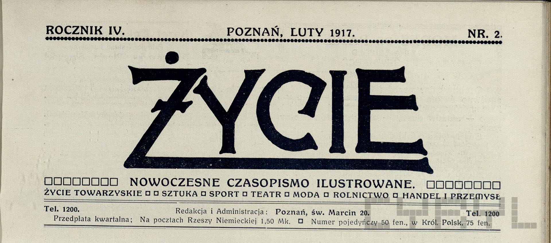 Życie. Nowoczesne czasopismo ilustrowane |1916–1918 | Ze zb. Krzysztofa Dzierzkowskiego