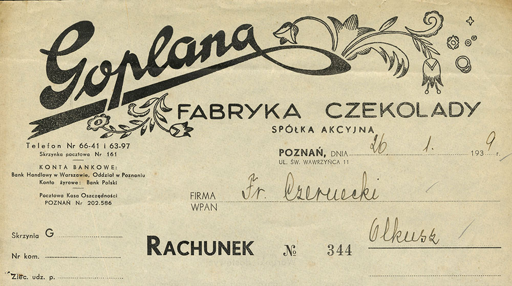 Rachunki i listowniki firmowe | 1892-1940 | Ze zb. Tadeusza Bonieckiego
