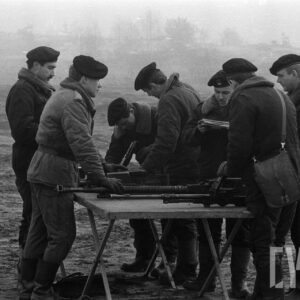 grupa żołnierzy na poligonie
