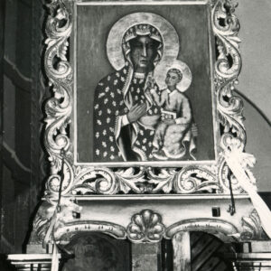 obraz Maryi z Dzieciątkiem w ozdobnej ramie