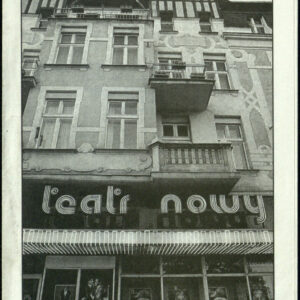 drukowany tekst z czarno-białymi fotografiami