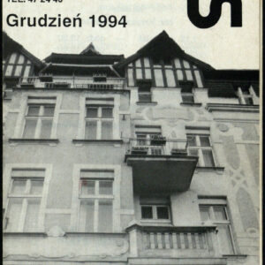 drukowany tekst z czarno-białą fotografią i rysunkiem