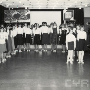 grupa dziewczyn w strojach galowych