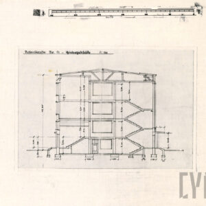 rysunek czterokondygnacyjnego budynku