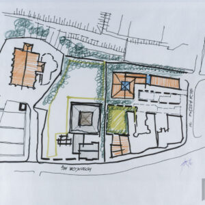 Szkic studialny zabudowy mieszkaniowej przy ul. Podgórze na Wzgórzu św. Wojciecha (niezrealizowana)