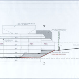 Przekrój A-A projektowanego apartamentowca przy ul. Podgórze na Wzgórzu św. Wojciecha (niezrealizowanego)