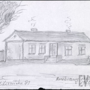 odręczny rysunek ołówkiem domu ze spadzistym dachem