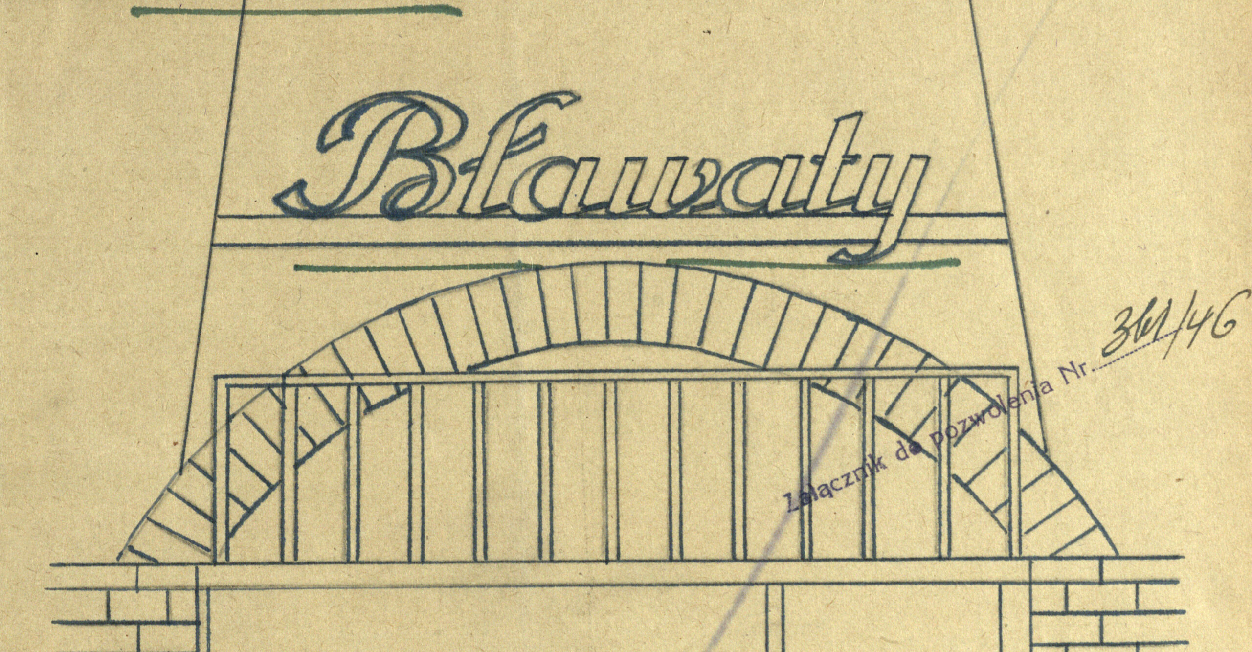 Dokumentacja szyldów kamienicy przy ul. Dąbrowskiego 35/37 | 1946-1955 | Wydział Urbanistyki i Architektury UMP