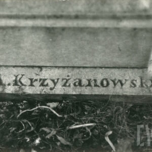 u podstawy marmurowego cokołu wyryta inicjał imienia oraz pełne nazwisko