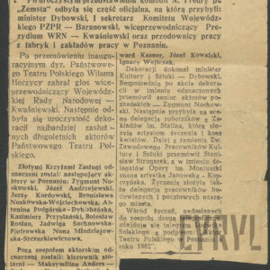 wycinek z gazety z tekstem w dwóch kolumnach