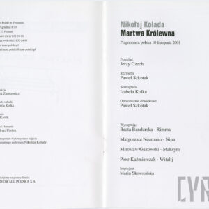 Program spektaklu Martwa Królewna Nikołaja Kolady