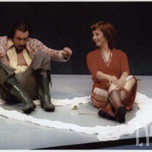 Barbara Prokopowicz i Adam Łoniewski w spektaklu Amatorki Elfriede Jelinek w Teatrze Polskim w Poznaniu