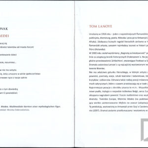 Program spektaklu Mamma Medea Toma Lanoye’a w Teatrze Polskim w Poznaniu