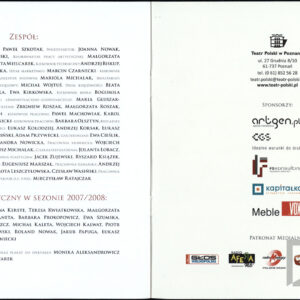 Program spektaklu Mamma Medea Toma Lanoye’a w Teatrze Polskim w Poznaniu