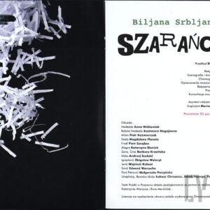 Program spektaklu Szarańcza Biljany Srbljanović w Teatrze Polskim w Poznaniu