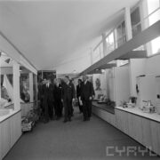 grupa mężczyzn w hali wystawowej