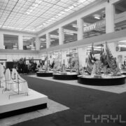 stoiska wystawowe w hali targowej